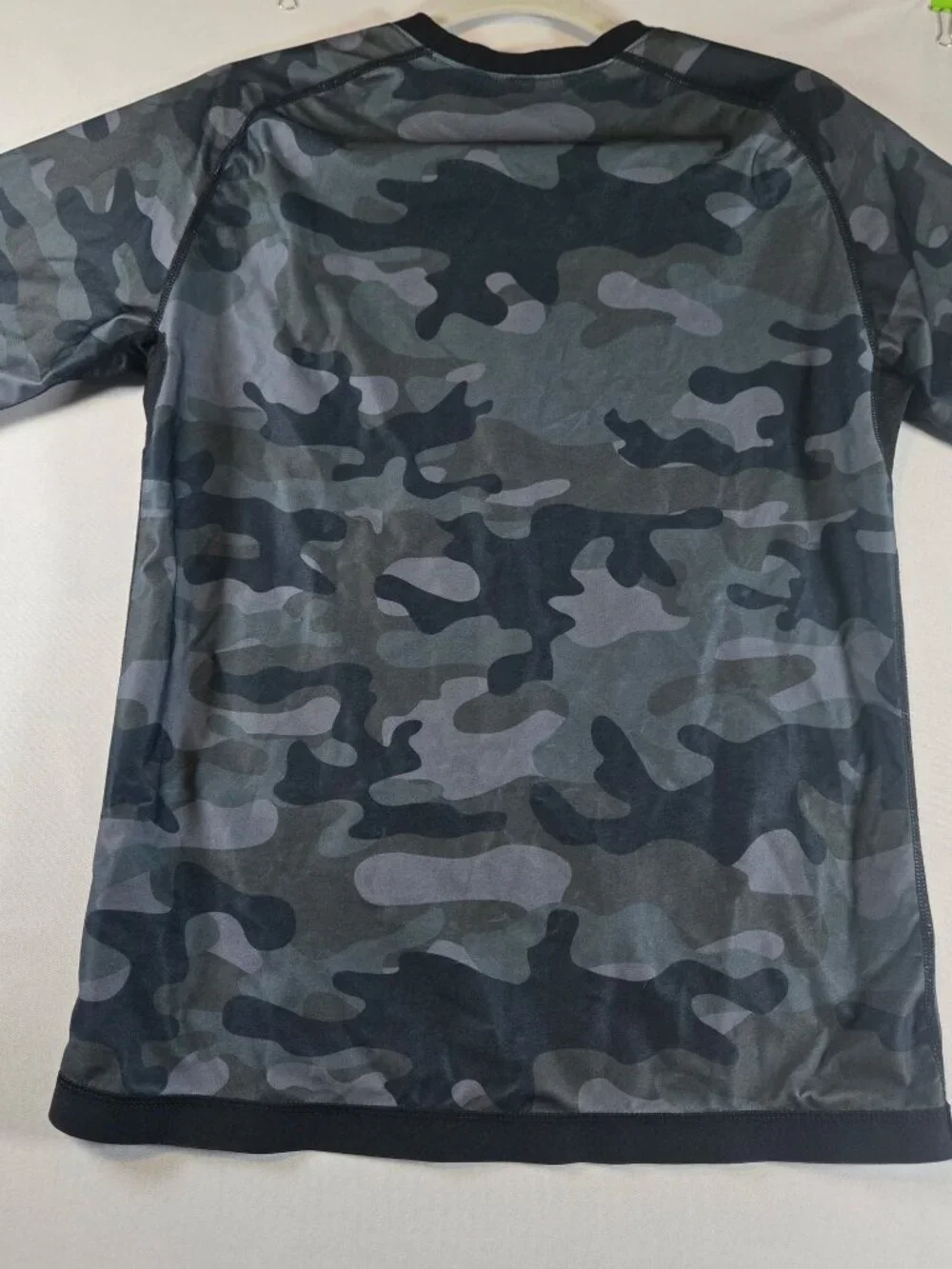 Kewlioo Men’s Gray Camo Sauna Shirt Heat Trapping Compression Workout Top